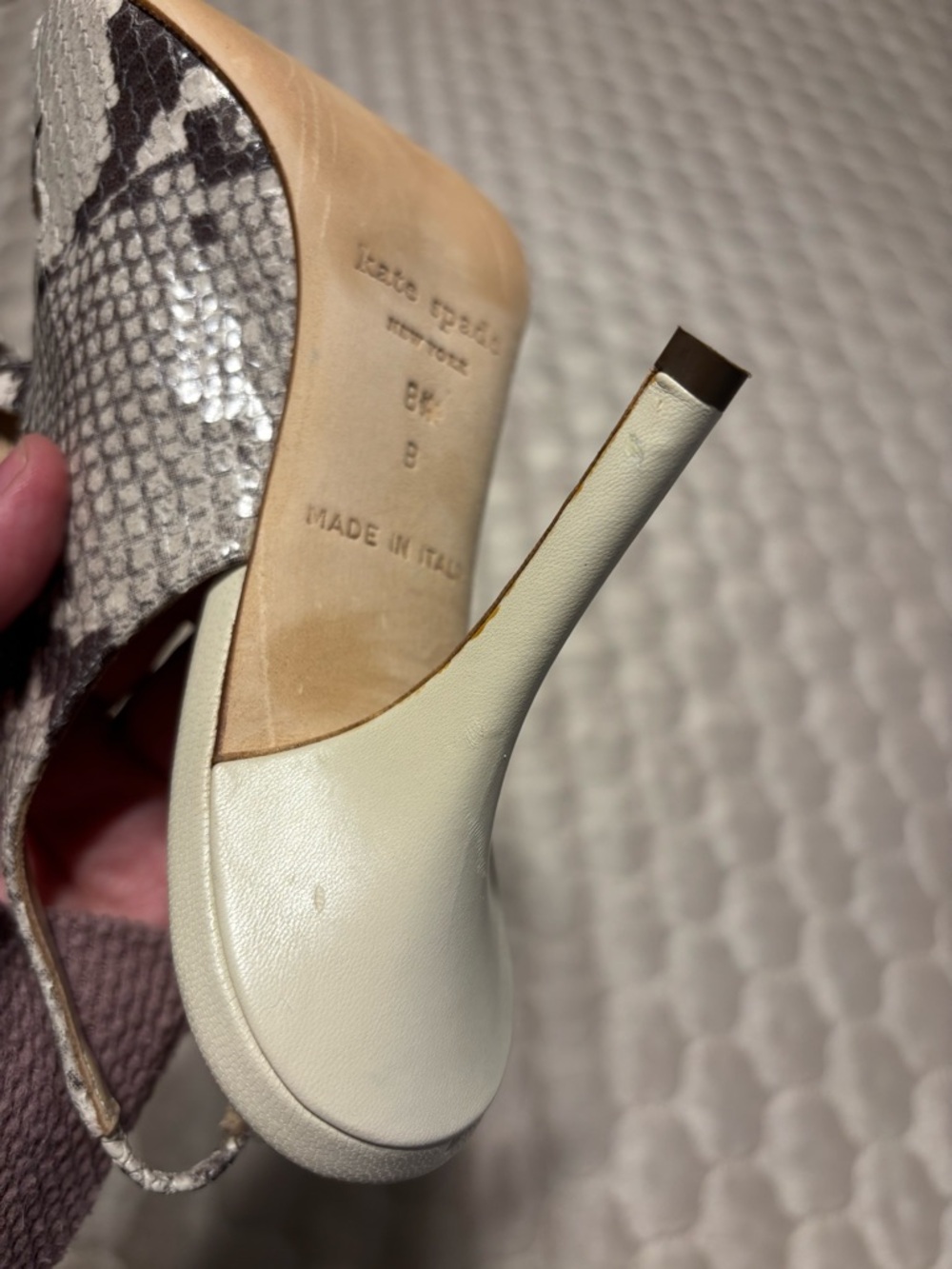 Kate Spade Snakeskin Lace-Up Slingback Heels 8.5 Made in Italy $330 NEW - Picture 8 of 11